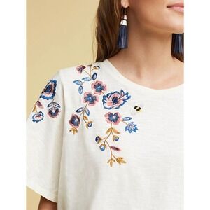 Akemi + Kin Womens‎ Embroidered Floral Bumblebee Shirt Size XL Whimsical Fairy